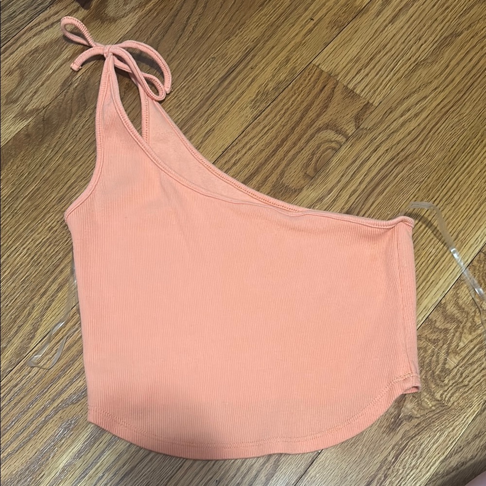 Peach One-Shoulder Women's Top